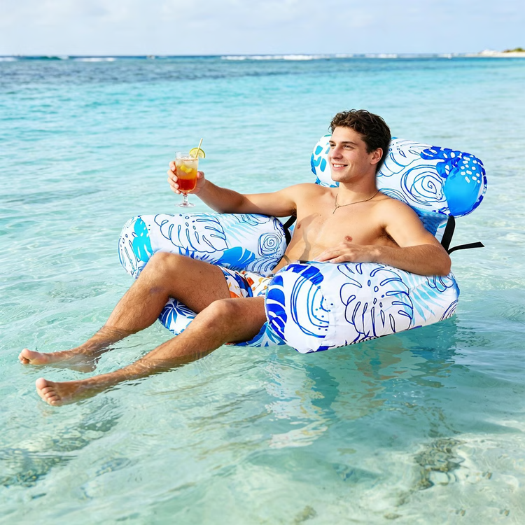 Heavy Duty Inflatable Pool Float Lounge Chair - Floating Pool Chair for Lake & Beach